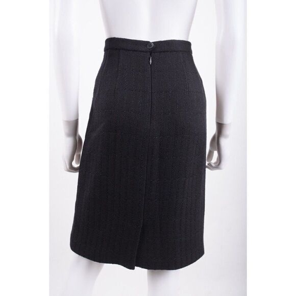 Louis Feraud Women Pencil Skirt Suit Blazer US 8 UK 12 Black Textured Wool Blend - Picture 15 of 16